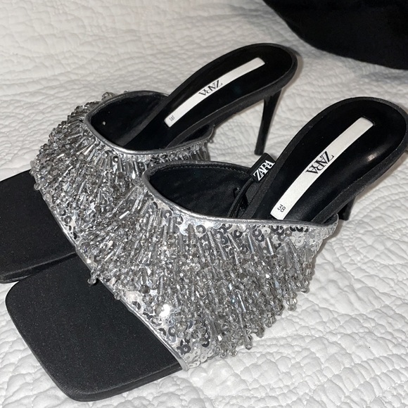 Zara Sparkly Sandals NWTO - Picture 3 of 9